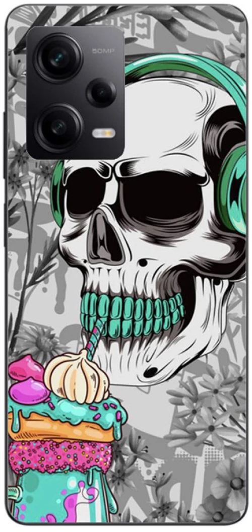 Skull Silicone Case θήκη για Xiaomi Redmi note 12 pro 5g white