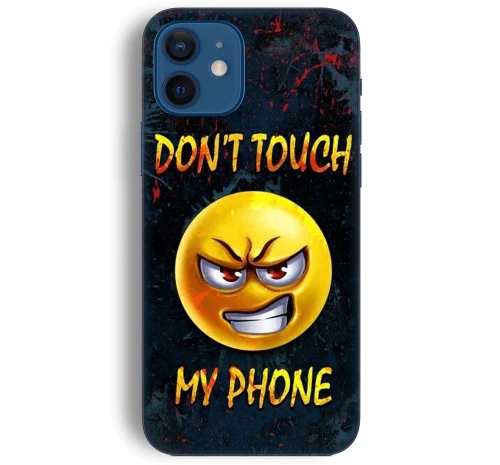 don't touch my phone emoji Silicone case Θήκη για Iphone 12 yellow