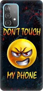 don't touch my phone emoji Silicone case Θήκη για Samsung Galaxy A33 5G yellow