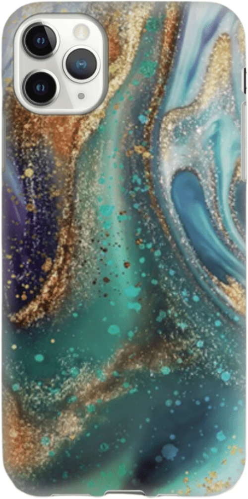 Marble Silicone case Θήκη για Iphone 12 Pro Max green 4TECH