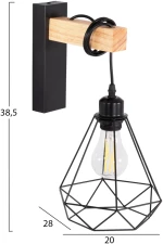 499072 ΑΠΛΙΚΑ ΤΟΙΧΟΥ GROB HM4474 ΜΕΤΑΛΛΟ-ΞΥΛΟ 20X26X38,5ΥΕΚ.