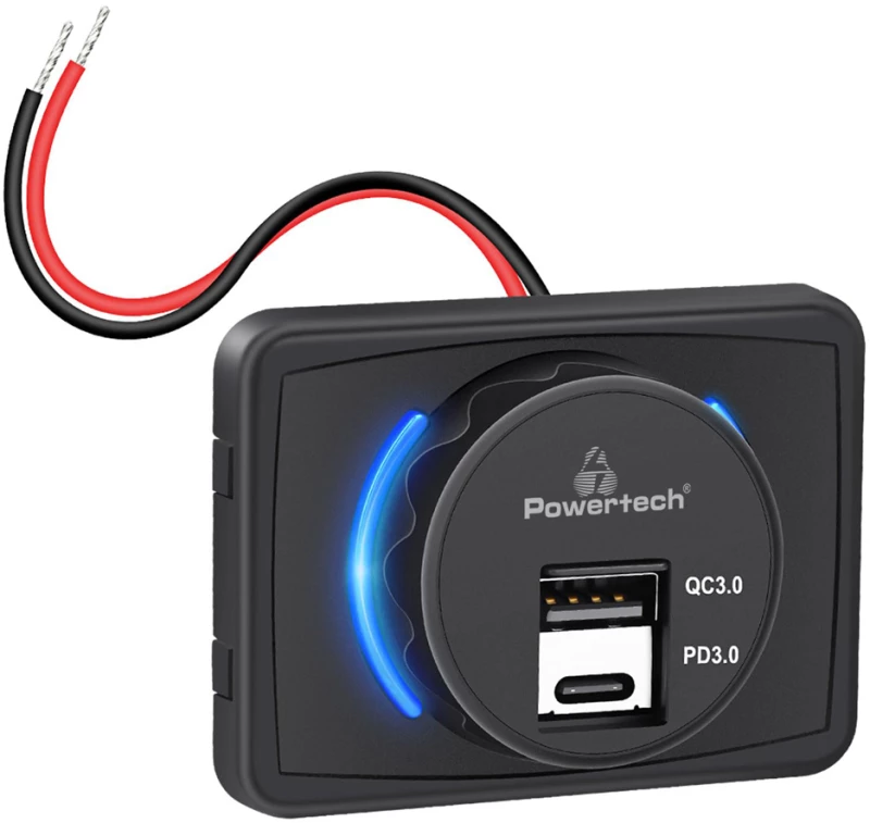 POWERTECH πρίζα USB για σκάφη & οχήματα PTL-027  USB & USB-C