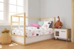 Παπλωματοθήκη Εμπριμέ bebe Rainbow 575 120X160 White-Pink 100% Cotton - -