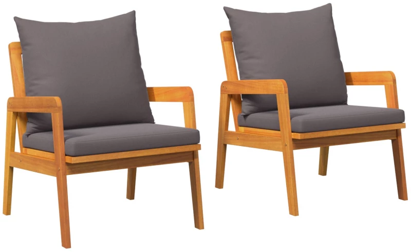 vidaXL Κα Chairs 2 τεμ 59.5x65x71.5 εκ. Μασίφ ξύλο ακακίας