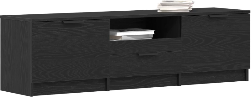 vidaXL Ντουλάπι τηλεόρασης - Μαύρη δρυς - 140x35x40 εκ. - Φτιαγμένο από επεξεργασμένο ξύλο