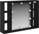 vidaXL Καθρέφτης Ντουλάπι LED - Μαύρη Δρυς - 76x15x55 εκ. - Κατασκευασμένο από Επεξεργασμένο Ξύλο