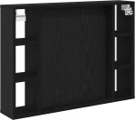 vidaXL Καθρέφτης Ντουλάπι LED - Μαύρη Δρυς - 76x15x55 εκ. - Κατασκευασμένο από Επεξεργασμένο Ξύλο