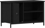 vidaXL Κάστρο Τηλεόρασης Μαύρο Δρυς 80x40x50 εκ Επεξεργασμένο Ξύλο και Χάλυβας