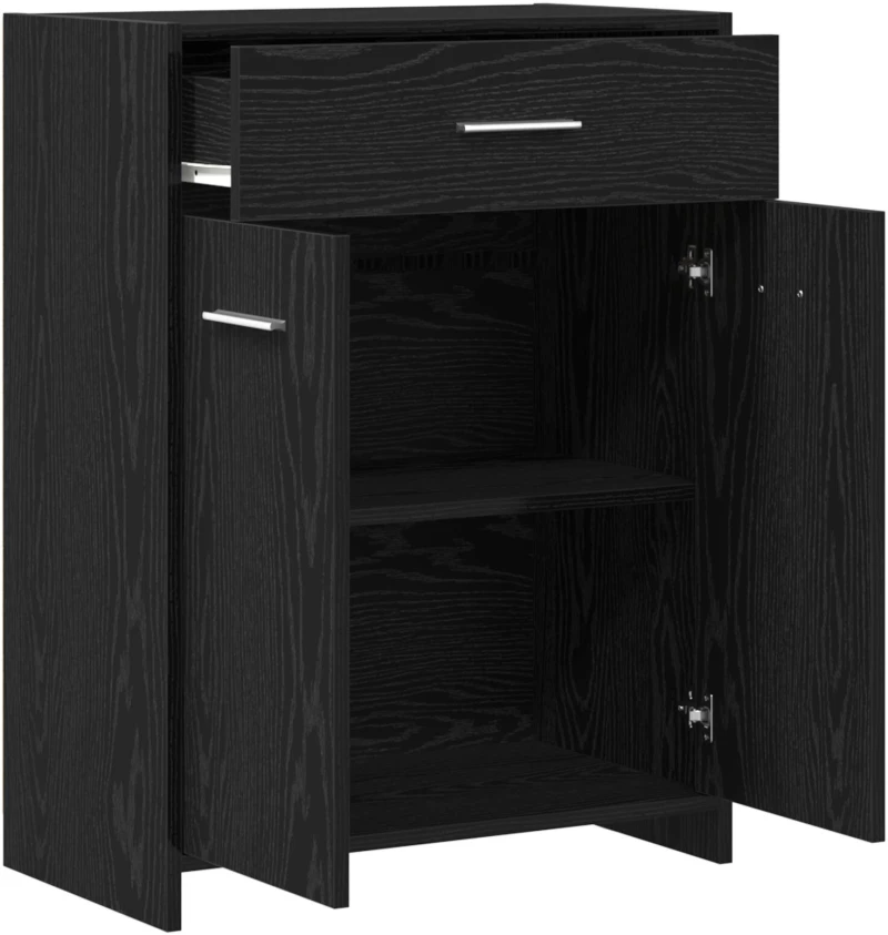 vidaXL Ντουλάπα Μπάνιου Μαύρη Δρυς 60x33x80 εκ. Ξύλο Επεξεργασμένο