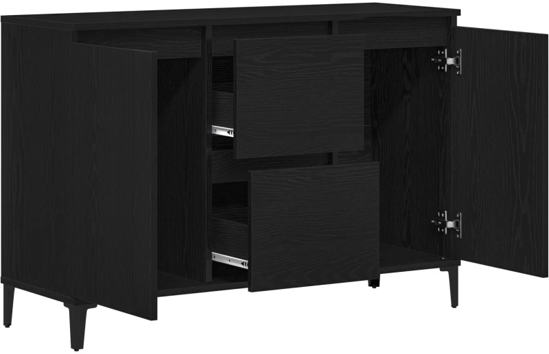 vidaXL Πλαϊνό γραφείο σε Μαύρο Δρυς 104x35x70 εκ. Φτιαγμένο από ξύλο