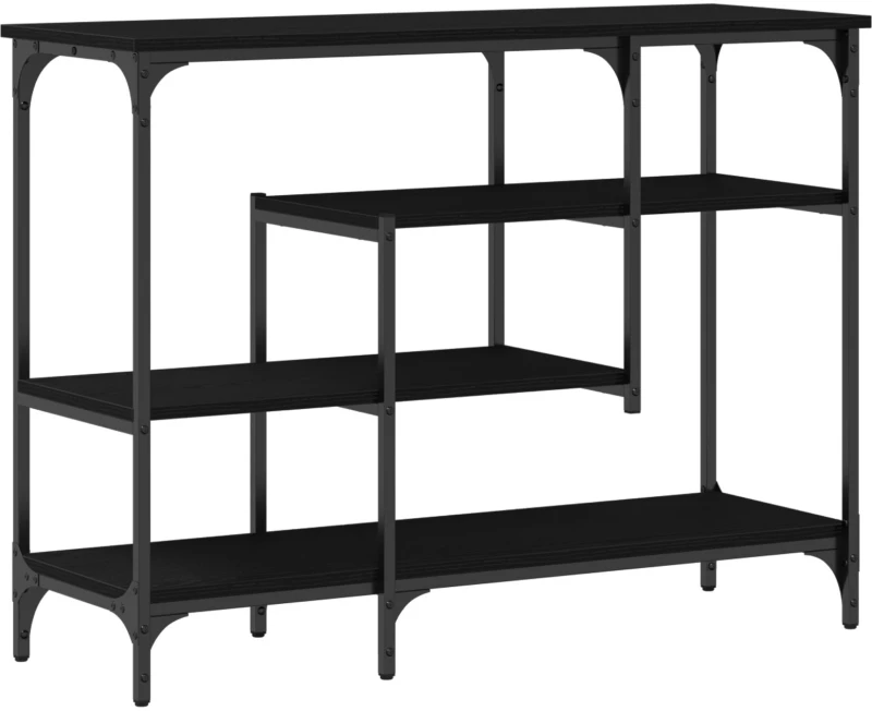 vidaXL Κονσόλα Μαύρη Δρυς 100x35x75 εκ Επεξεργασμένο Ξύλο και Ατσάλι