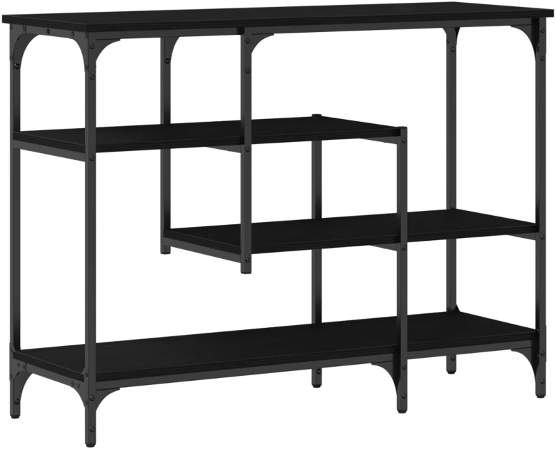 vidaXL Κονσόλα Μαύρη Δρυς 100x35x75 εκ Επεξεργασμένο Ξύλο και Ατσάλι