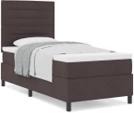 vidaXL Κρεβάτι Με Σπαστό Στρώμα Σκούρο Καφέ 90x200 cm Ύφασμα