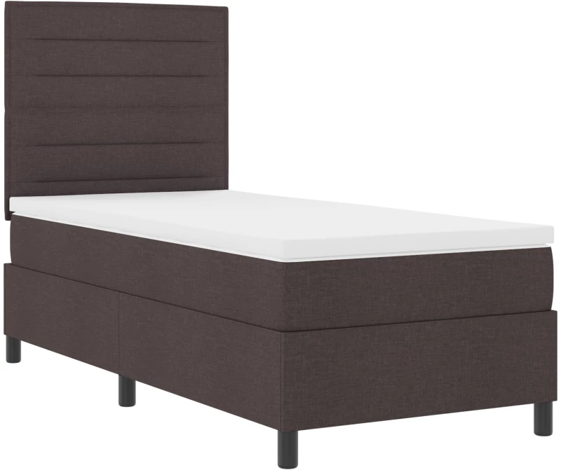 vidaXL Κρεβάτι Με Σπαστό Στρώμα Σκούρο Καφέ 90x200 cm Ύφασμα