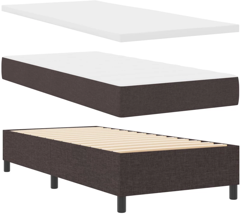 vidaXL Κρεβάτι Με Σπαστό Στρώμα Σκούρο Καφέ 90x200 cm Ύφασμα