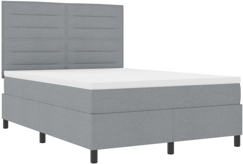 vidaXL Κρεβάτι Box Spring με Στρώμα Ανοιχτό Γκρι 160x200 cm Υφάσματος
