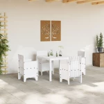 vidaXL Καφέ Κήπου Λευκό 100x100x73 εκ. Πολυ Ράτα