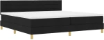 vidaXL Κρεβάτι Box Spring με Στρώμα Μαύρο 200x200 cm Ύφασμα