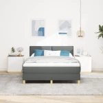 vidaXL Κρεβάτι με Στρώμα Σκούρο Γκρι 160x200 εκ. Ύφασμα
