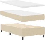 vidaXL Κρεβάτι με Σπαστό Στρώμα & Πάγκο Κρεμ 100x200 εκ Ύφασμα