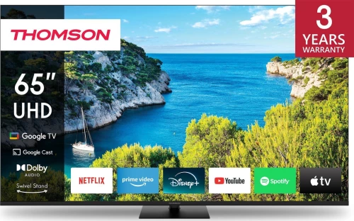 TV Set|THOMSON|65"|4K/Smart|3840x2160|Wireless LAN|Bluetooth|Google TV|Black|65UG5C14
