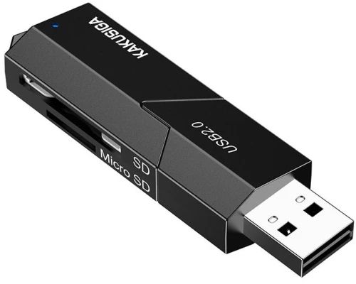 KAKUSIGA card reader KSC-1411 για SD & micro SD, 480Mbps, USB σύνδεση, μαύρο