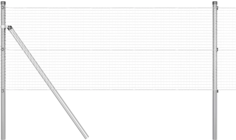 vidaXL Γαλβανισμένος Φράχτης με 13 Στηθαία 0.4x25 μ