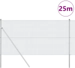 vidaXL Γαλβανισμένος φράχτης με 13 στήλες 1x25 μ