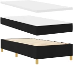 vidaXL Μαύρο Κρεβάτι με Ελατήρια & Μπάγκο 90x190 εκ. Ύφασμα