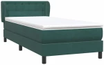 vidaXL Box Spring κρεβάτι με στρώμα σκούρο πράσινο 80x220εκ. Βελούδινο