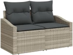 vidaXL Σετ Τραπεζαρίας 5 Τεμαχίων με Μαξιλάρια Light Grey Πολυ Ρατάν