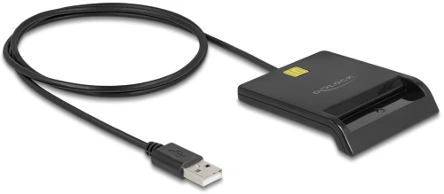 DELOCK card reader 91724 για smart card, USB σύνδεση, 480Mbps, μαύρο