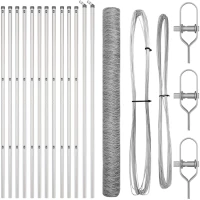 vidaXL Hexagon Fence 1.6x25 μ Γαλβανισμένος Χάλυβας, vidaXL Στηρίγματα Περίφραξης 13 τεμ Ø32 χιλ. 210 εκ. Γαλβανισμένος Χάλυβας