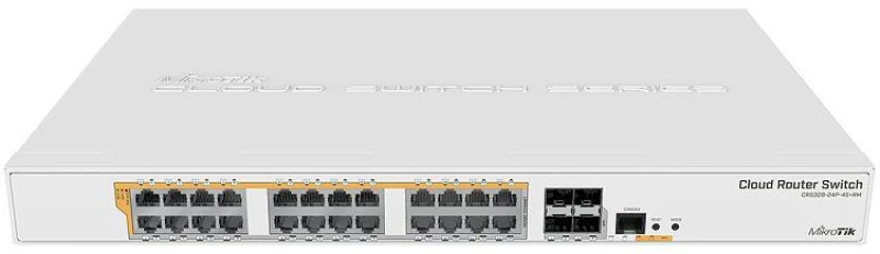 Switch|MIKROTIK|Type L3|Rack|24x10Base-T / 100Base-TX / 1000Base-T|4xSFP+|1xRJ45|CRS328-24P-4S+RM