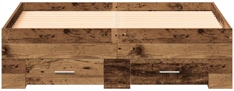 vidaXL Κρεβάτι με Συρτάρια Παλιό Ξύλο 120x200 εκ. Επεξεργασμένο Ξύλο