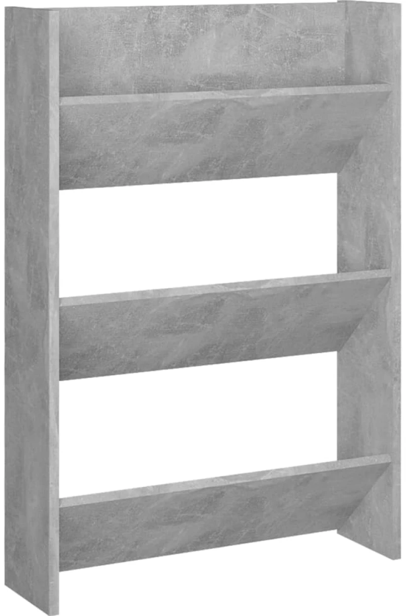 vidaXL Παπουτσοθήκες Τοίχου 2 τεμ. Γκρι Σκυρ. 60x18x90 εκ. Μοριοσανίδα