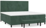 vidaXL Κρεβάτι Boxspring με Στρώμα Σκούρο Πράσινο 200x200εκ. Βελούδινο