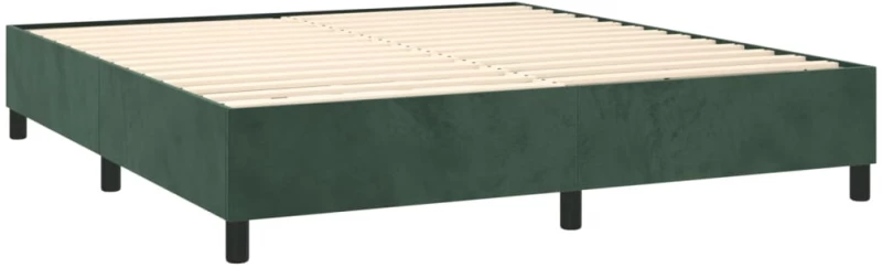 vidaXL Κρεβάτι Boxspring με Στρώμα Σκούρο Πράσινο 200x200εκ. Βελούδινο