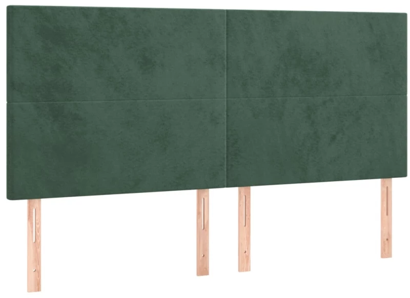 vidaXL Κρεβάτι Boxspring με Στρώμα Σκούρο Πράσινο 200x200εκ. Βελούδινο