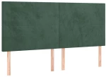 vidaXL Κρεβάτι Boxspring με Στρώμα Σκούρο Πράσινο 200x200εκ. Βελούδινο