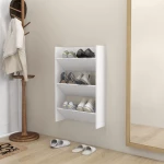 vidaXL Παπουτσοθήκη Τοίχου Λευκή 60 x 18 x 90 εκ. από Μοριοσανίδα