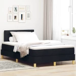 vidaXL Κρεβάτι Box Spring με Στρώμα Μαύρο 120x190 εκ Υφάσματος