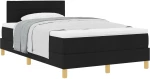 vidaXL Κρεβάτι Box Spring με Στρώμα Μαύρο 120x190 εκ Υφάσματος