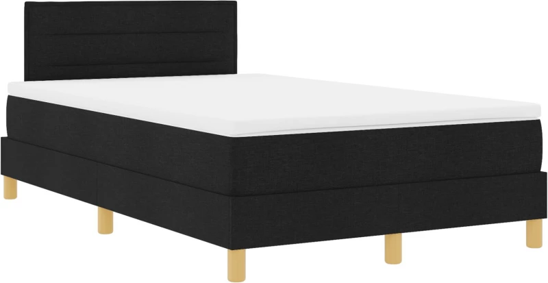 vidaXL Κρεβάτι Box Spring με Στρώμα Μαύρο 120x190 εκ Υφάσματος
