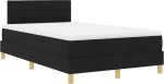 vidaXL Κρεβάτι Box Spring με Στρώμα Μαύρο 120x190 εκ Υφάσματος