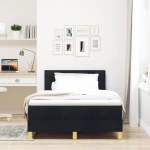 vidaXL Κρεβάτι Box Spring με Στρώμα Μαύρο 120x190 εκ Υφάσματος