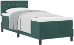 vidaXL Κρεβάτι Box Spring με Στρώμα Σκούρο Πράσινο 80x200 cm Βελούδο
