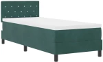 vidaXL Κρεβάτι Box Spring με Στρώμα Σκούρο Πράσινο 80x200 cm Βελούδο