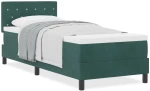 vidaXL Κρεβάτι Box Spring με Στρώμα Σκούρο Πράσινο 80x200 cm Βελούδο