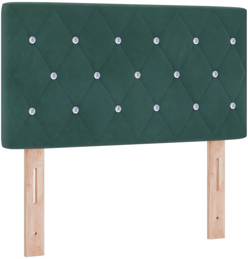 vidaXL Κρεβάτι Box Spring με Στρώμα Σκούρο Πράσινο 80x200 cm Βελούδο